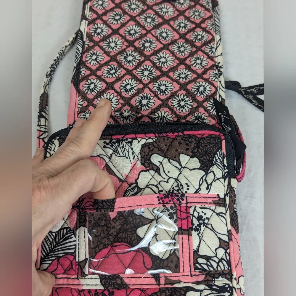 Vera Bradley Pink, Black & White Floral Crossbody Bag - Super Cute!